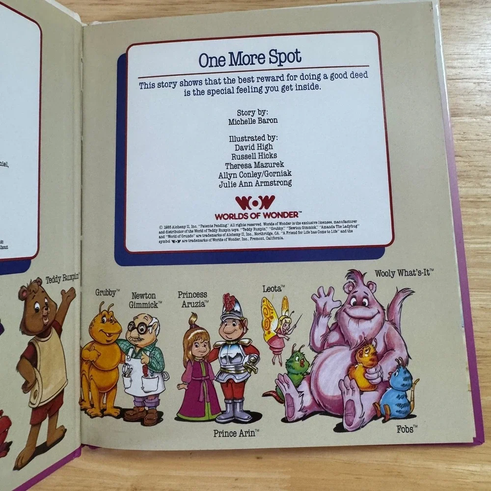The‎ World of Teddy Ruxpin One More Spot Childrens Book Story by Michelle Baron